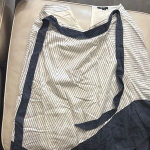 DKNY Navy and Cream Striped Top